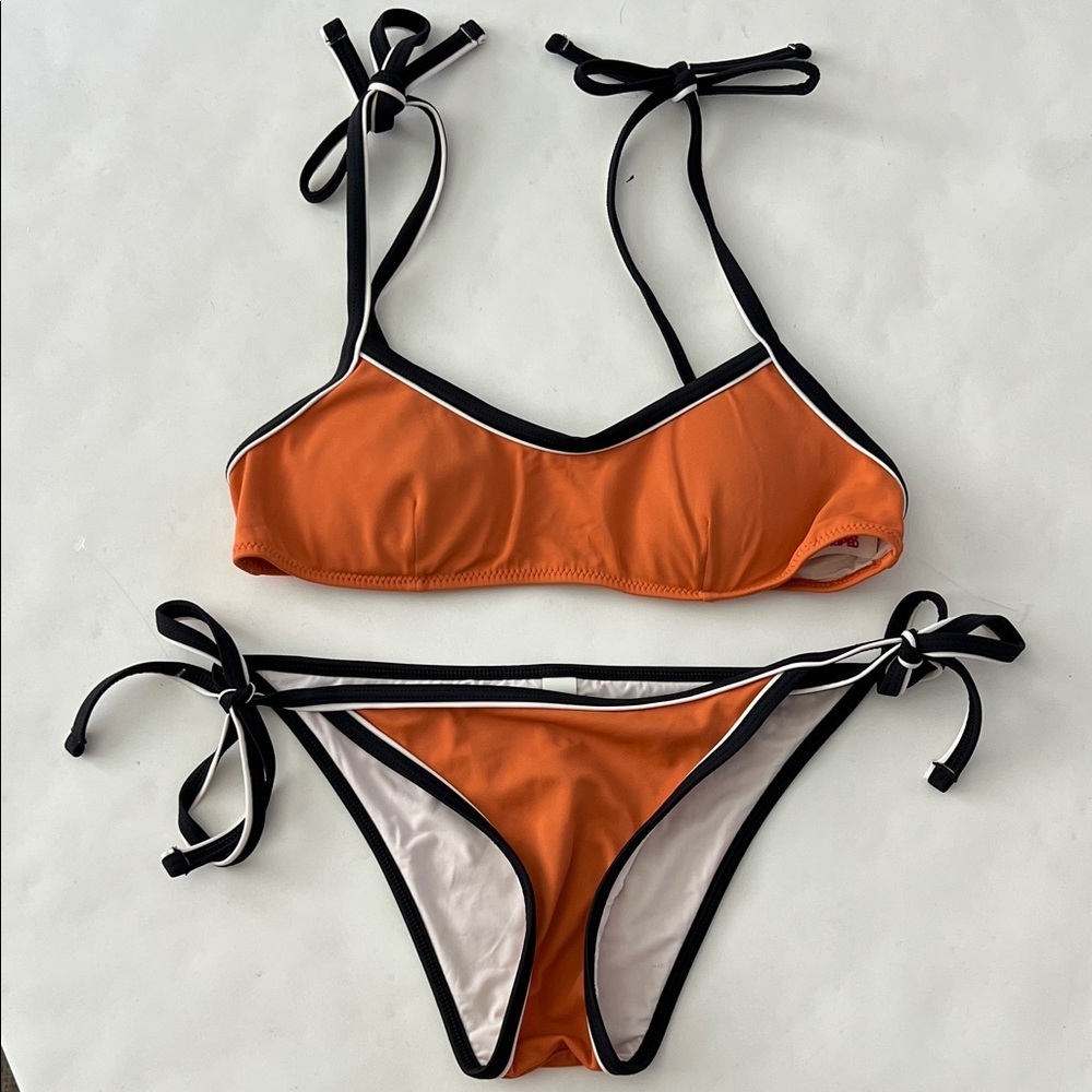 Solid & Striped The Poppy Bikini Top and Bottom Set Size Small $160